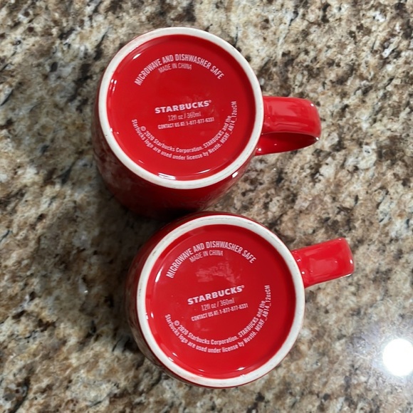 Starbucks Coffee Mug Set 12 fl oz 2020 Christmas Red FA LA LA LA LA Holiday - Picture 6 of 6